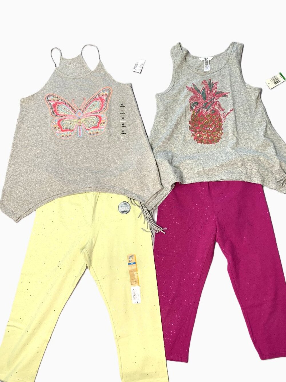 NEW 4 Piece Kids Set Guess/Children's/Thereabouts Tank Tops/Leggings Size 14